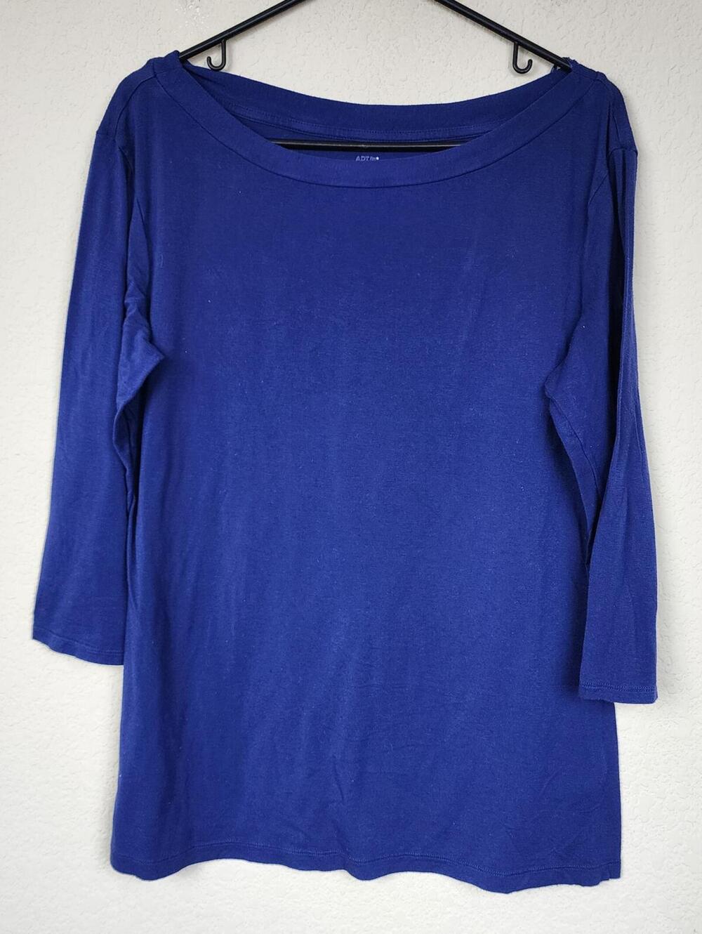 Apt. 9 Women's Blue Rayon Spandex Long Sleeve Shirt Size M